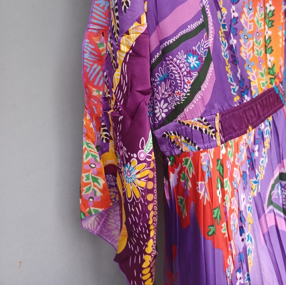 I Am Alberta Makali multicolored pleated flared dress M. - Picture 5 of 7